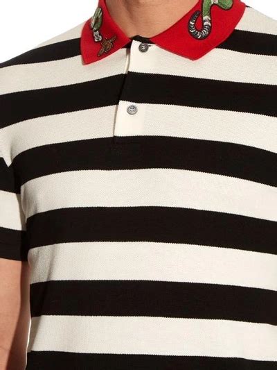 gucci bee polo black|Gucci polo shirt snake collar.